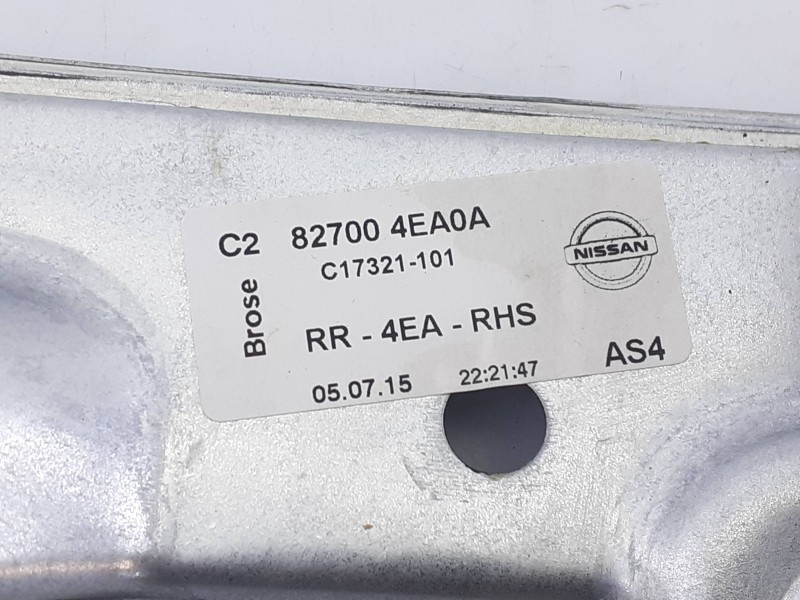 Recambio de elevalunas trasero derecho para nissan qashqai (j11) tekna referencia OEM IAM 827004EA0A  E2-A4-19-1