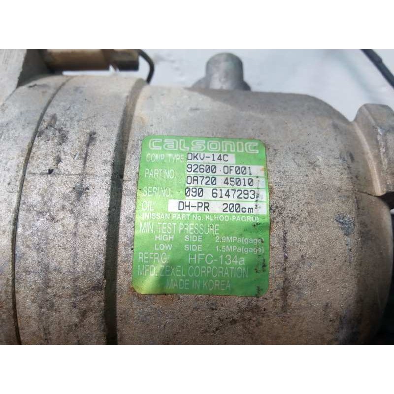 Recambio de compresor aire acondicionado para nissan terrano/terrano.ii (r20) avenue referencia OEM IAM 92600F001 0906147293 P3-
