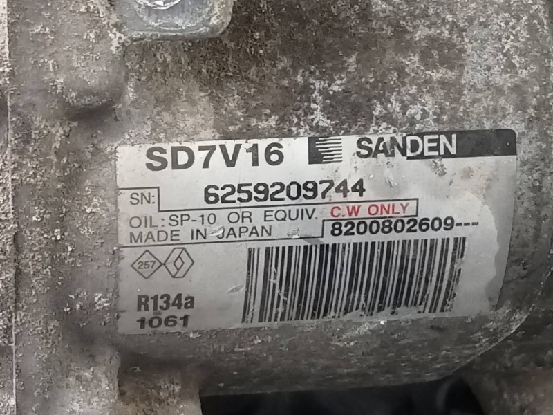 Recambio de compresor aire acondicionado para dacia logan mcv ambiance referencia OEM IAM 8200802609 6259209744 P3-A2-3-2