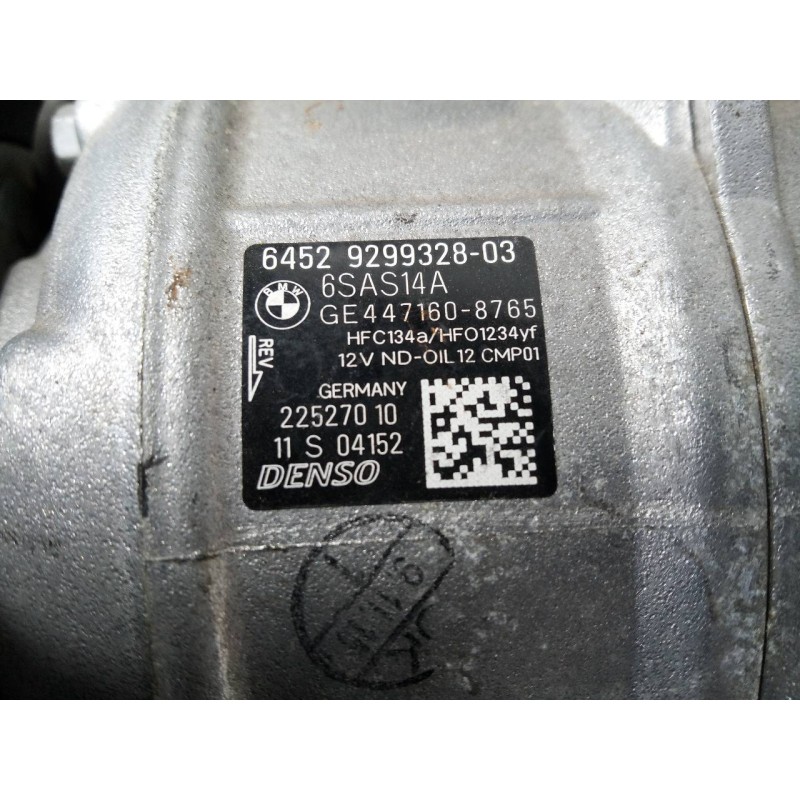 Recambio de compresor aire acondicionado para bmw serie 3 lim. (f30) 318d referencia OEM IAM 4471608765 6SAS14A P3-A1-5-4