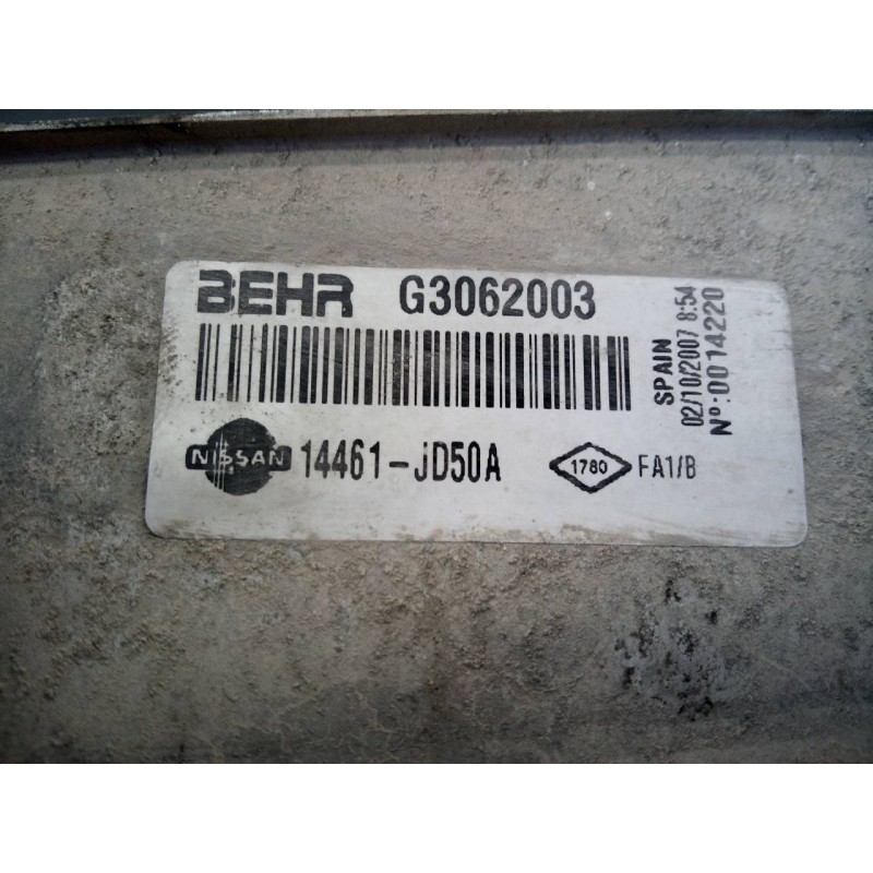 Recambio de intercooler para nissan qashqai (j10) acenta referencia OEM IAM G3062003 14461JD50A P2-A11-3