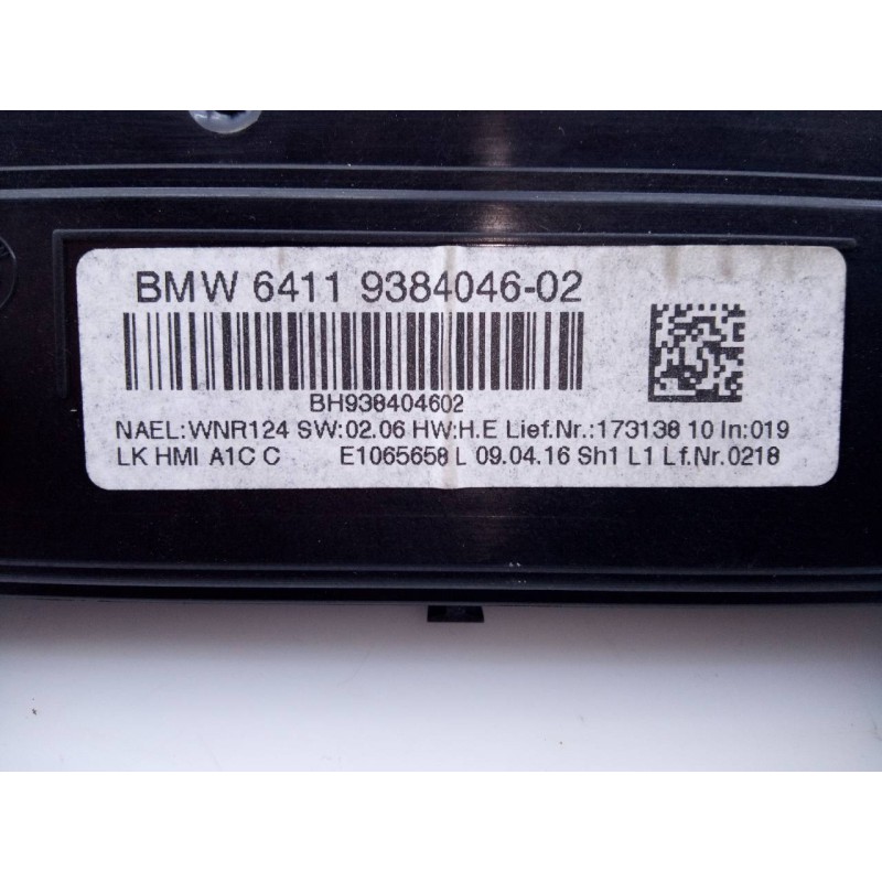 Recambio de mando climatizador para bmw serie 1 lim. (f20/f21) 118d referencia OEM IAM 6411938404602  E3-A2-39-2