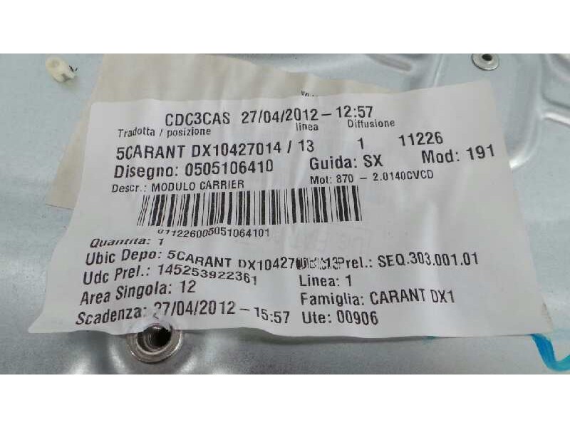 Recambio de elevalunas delantero derecho para alfa romeo giulietta (191) distinctive referencia OEM IAM 0505106410  P2-B4-9