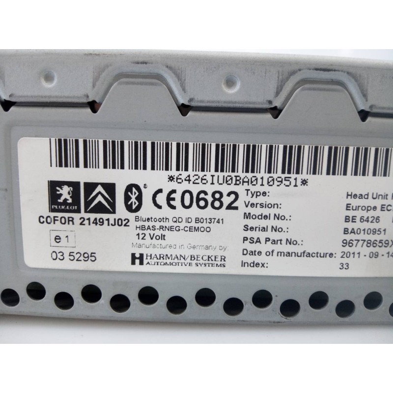 Recambio de sistema navegacion gps para peugeot 3008 active referencia OEM IAM 98735367ZD  E3-B2-40-2