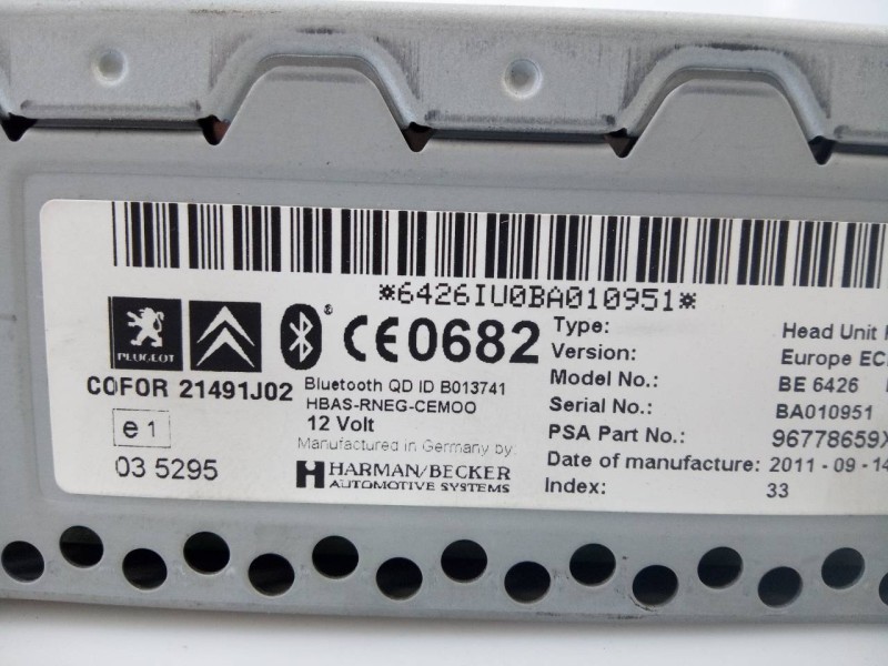 Recambio de sistema navegacion gps para peugeot 3008 active referencia OEM IAM 98735367ZD  E3-B2-40-2