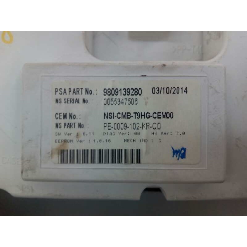 Recambio de cuadro instrumentos para peugeot 308 active referencia OEM IAM 9809139280  E3-B2-34-3