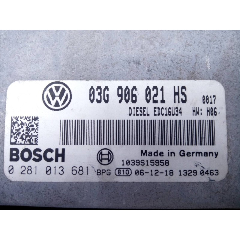 Recambio de centralita motor uce para volkswagen caddy ka/kb (2k) furg. referencia OEM IAM 03G906021HS 0281013681 E2-A1-45-7