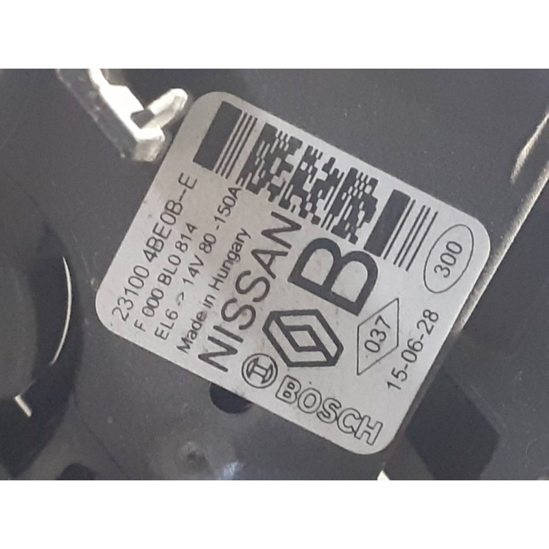 Recambio de alternador para nissan qashqai (j11) tekna referencia OEM IAM 231004BE08 F0008L0814 P3-B6-20-2