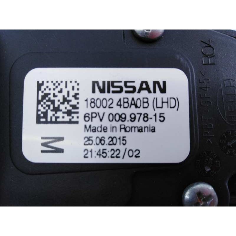 Recambio de pedal acelerador para nissan qashqai (j11) tekna referencia OEM IAM 189024BA0B 6PV00997815 E3-B4-36-3