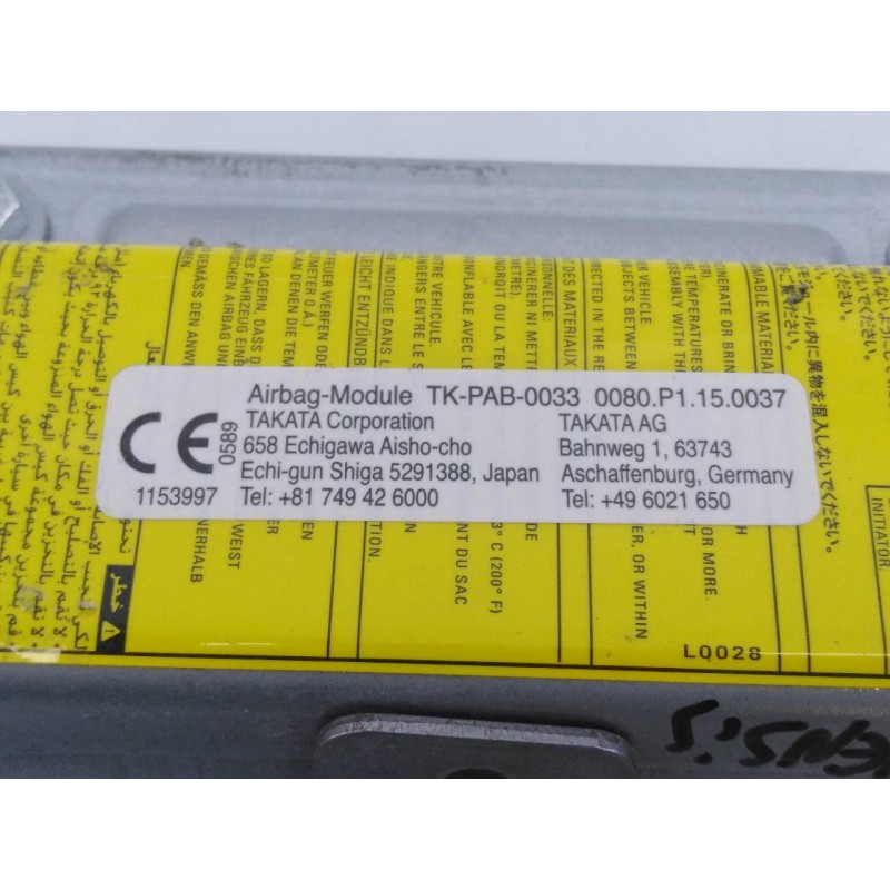 Recambio de airbag delantero derecho para toyota avensis referencia OEM IAM 004153606KC3 TKPAB0033P1150037 E2-B4-9-1