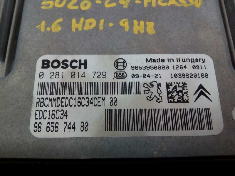 Recambio de centralita motor uce para citroën c4 grand picasso exclusive plus referencia OEM IAM 0281014729 9653958980 E3-B2-34-