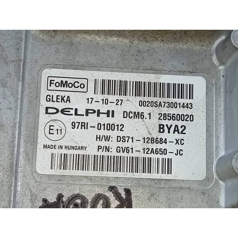 Recambio de centralita motor uce para ford kuga (cbs) titanium referencia OEM IAM DS7112B684XC 6V6112A650JC E3-B3-24-1