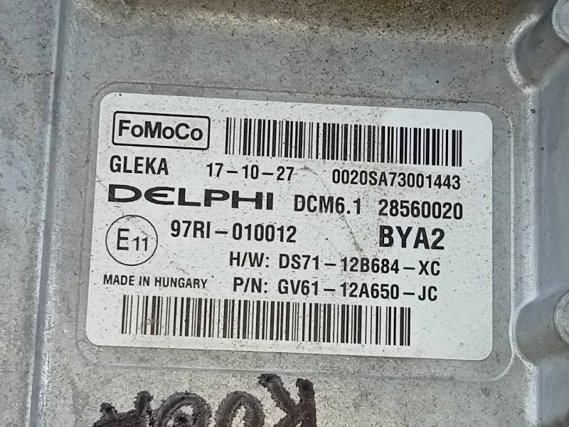 Recambio de centralita motor uce para ford kuga (cbs) titanium referencia OEM IAM DS7112B684XC 6V6112A650JC E3-B3-24-1