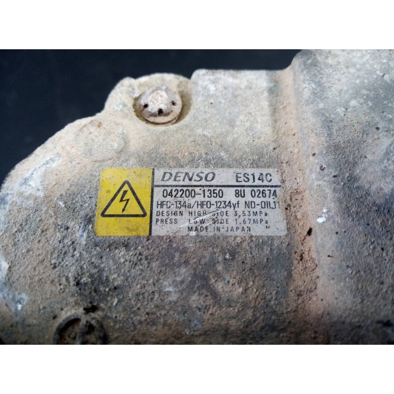 Recambio de compresor aire acondicionado para toyota yaris hsd active referencia OEM IAM 0422001350 BU02674 