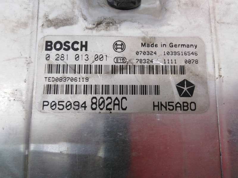 Recambio de centralita motor uce para chrysler voyager (rg) 2.5 crd executive referencia OEM IAM 0281013001 P05094802AC E3-B6-33
