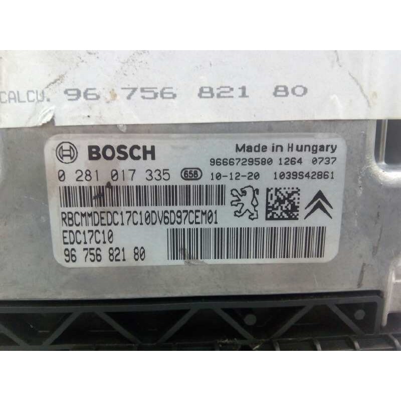 Recambio de centralita motor uce para citroën c4 lim. collection referencia OEM IAM 9675682180 0281017335 E3-B2-33-4