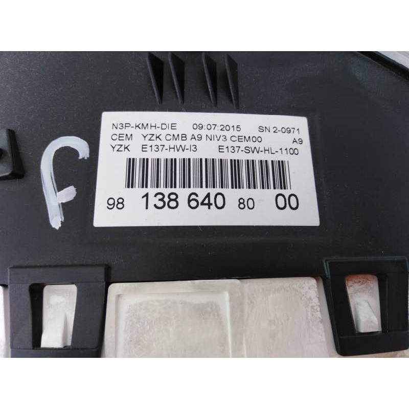Recambio de cuadro instrumentos para peugeot 208 active referencia OEM IAM 9813864080 9808559180 E3-B2-35-3