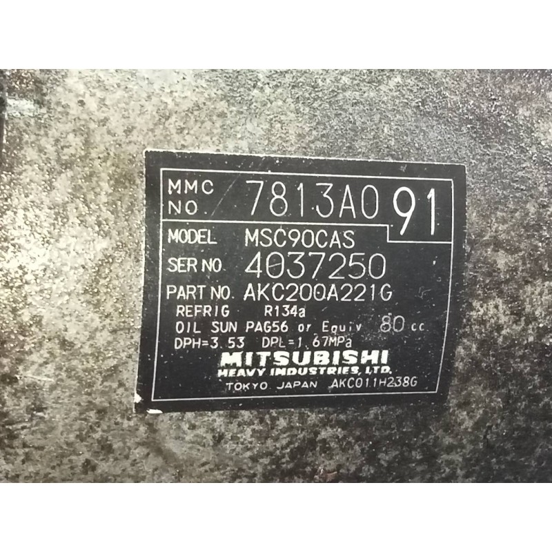 Recambio de compresor aire acondicionado para mitsubishi outlander (cw0) 2.2 di-d kaiteki plus referencia OEM IAM 7813A091 40372