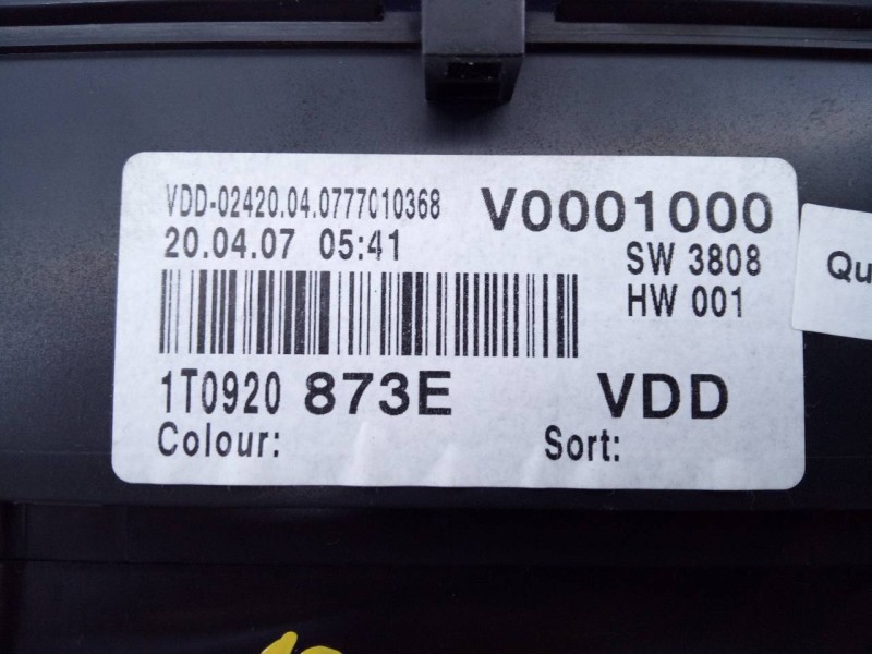 Recambio de cuadro instrumentos para volkswagen touran (1t2) advance referencia OEM IAM 1T0920873E  E2-A1-23-2