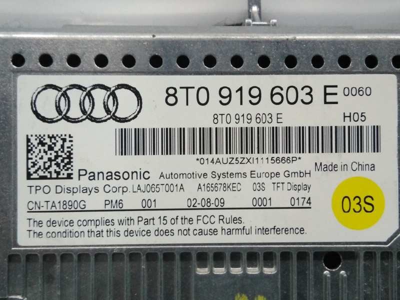 Recambio de pantalla multifuncion para audi a4 ber. (b8) básico referencia OEM IAM 8T0919603E  E2-A1-17-2
