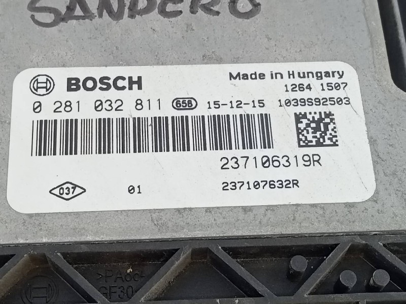 Recambio de centralita motor uce para dacia sandero stepway referencia OEM IAM 237106319R 0281032811 E2-A1-29-2