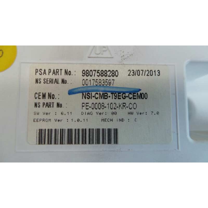 Recambio de cuadro instrumentos para peugeot 308 active referencia OEM IAM 9807588280  E1-A4-11-1