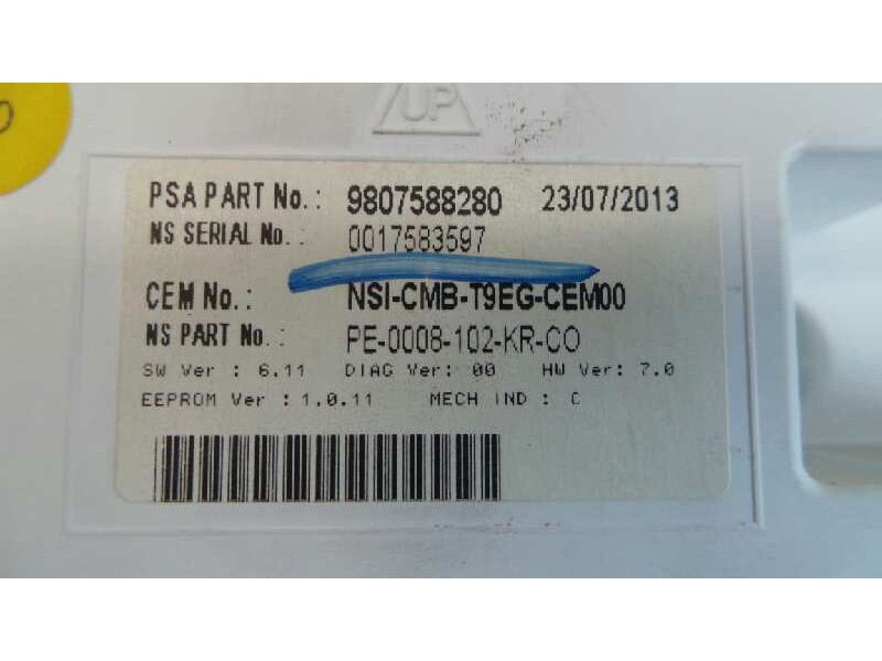 Recambio de cuadro instrumentos para peugeot 308 active referencia OEM IAM 9807588280  E1-A4-11-1
