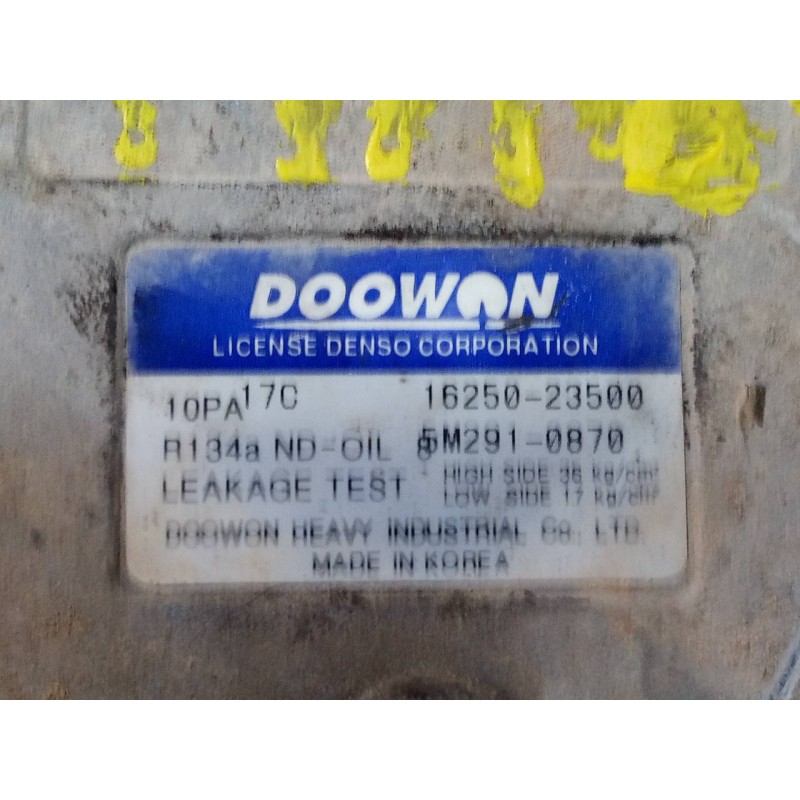 Recambio de compresor aire acondicionado para kia sorento 2.5 crdi ex referencia OEM IAM 1625023500 5M2910870 P3-A1-17-1