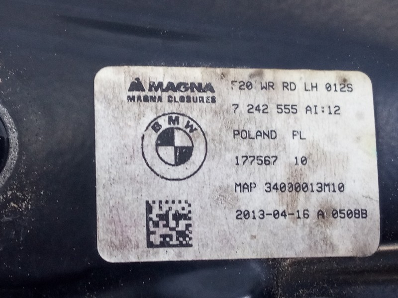 Recambio de elevalunas trasero izquierdo para bmw serie 1 lim. (f20) 118d referencia OEM IAM 7242555 3P0821A E1-A3-48-2