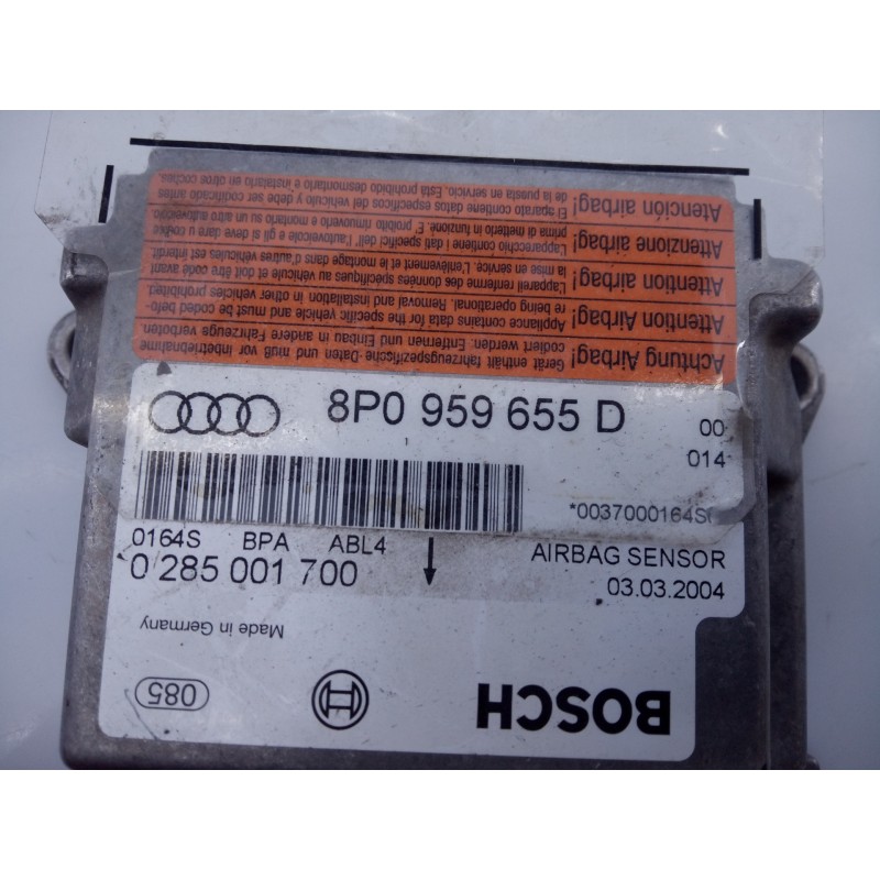 Recambio de centralita airbag para audi a3 (8p) 2.0 tdi ambition referencia OEM IAM 8P0959655D 0285001700 E2-A1-9-2