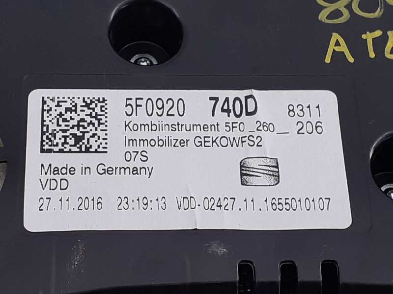 Recambio de cuadro instrumentos para seat ateca (kh7) reference busines referencia OEM IAM 5F0920740D A2C53427456AR E2-A1-6-1