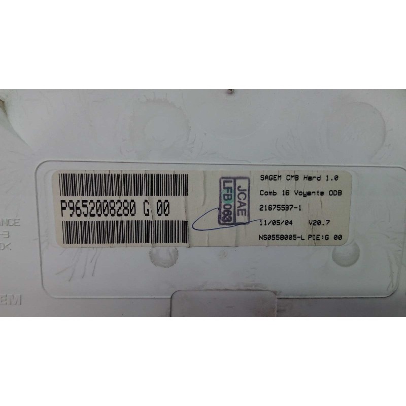 Recambio de cuadro instrumentos para citroën c3 pluriel 1.4 referencia OEM IAM 9652008280  E3-B2-43-5