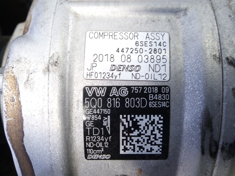 Recambio de compresor aire acondicionado para seat ibiza (kj1) style referencia OEM IAM 5Q0816803D  P3-A1-13-2