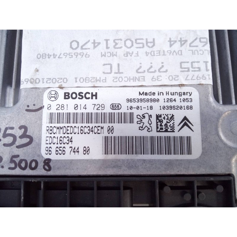 Recambio de centralita motor uce para peugeot 5008 referencia OEM IAM 9665674480 0281014729 E3-B2-36-1