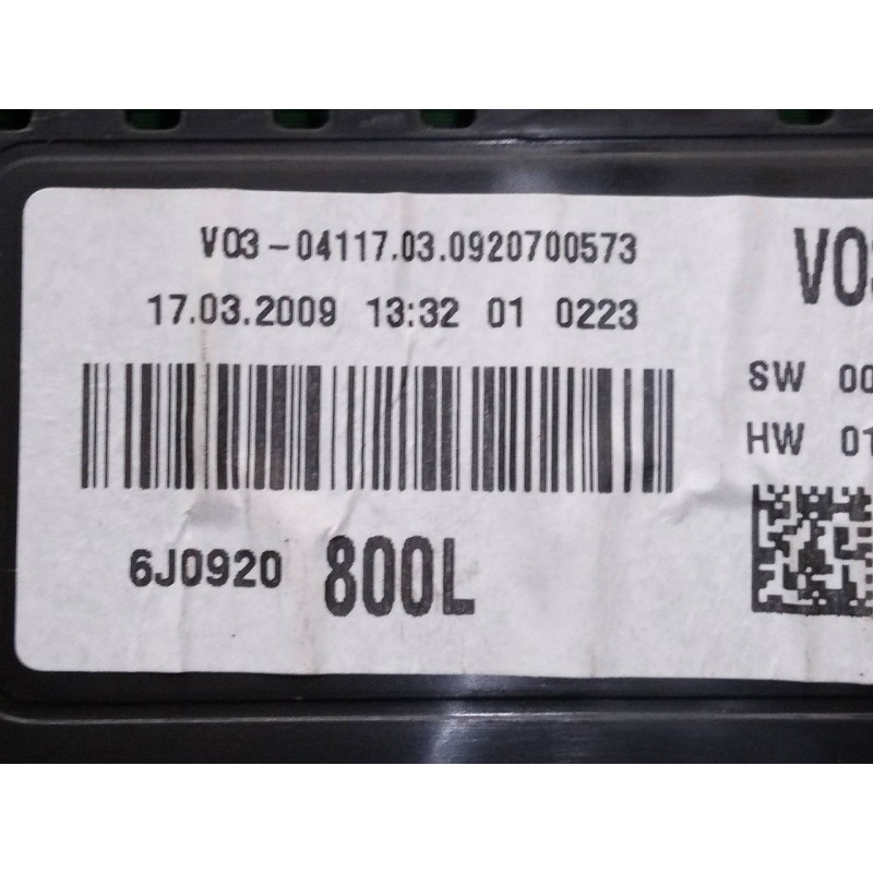 Recambio de cuadro instrumentos para seat ibiza sc (6j1) reference referencia OEM IAM 6J0920800L  E2-A1-36-1