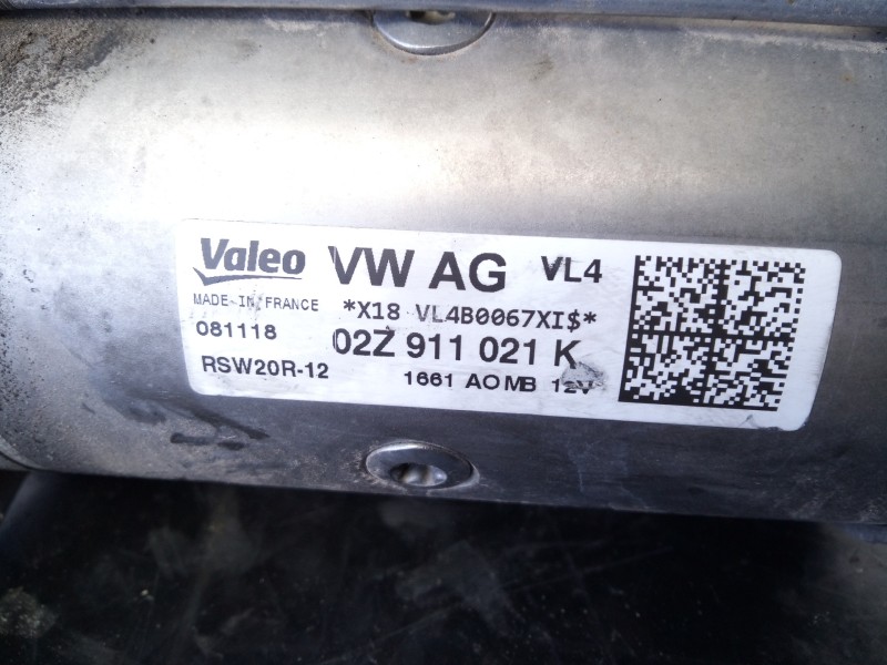 Recambio de motor arranque para seat ibiza (kj1) style referencia OEM IAM 02Z911021K RSW20R12 P3-A10-29-2