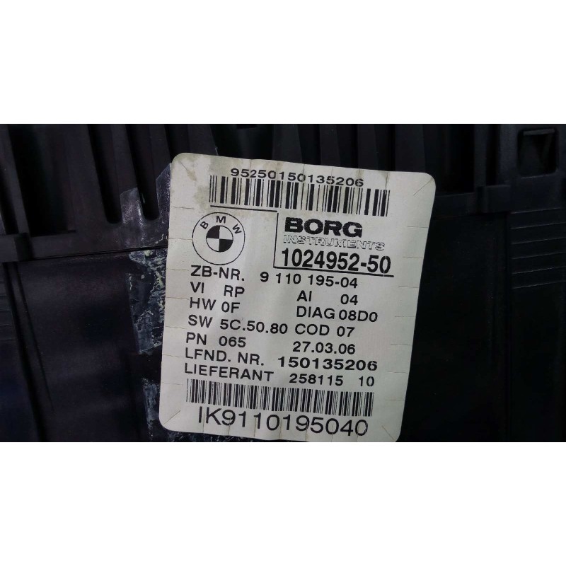 Recambio de cuadro instrumentos para bmw serie 1 berlina (e81/e87) 120d referencia OEM IAM 102495250 IK9110195040 E3-A2-40-1