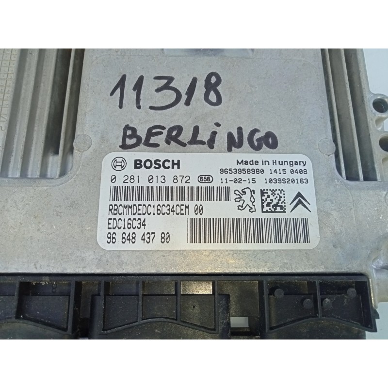 Recambio de centralita motor uce para citroën berlingo station wagon attraction referencia OEM IAM 9664843780 0281013872 E3-B2-2