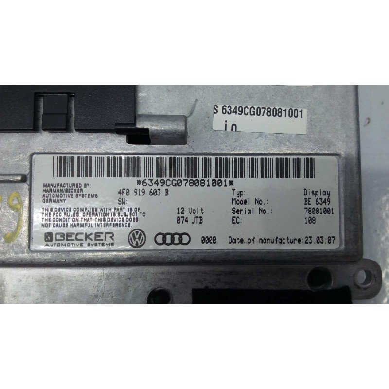 Recambio de sistema navegacion gps para audi a6 berlina (4f2) 2.0 tdi referencia OEM IAM 4F0919603  E2-A1-10-4