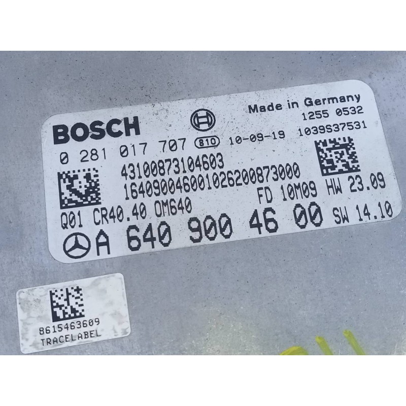 Recambio de centralita motor uce para mercedes-benz clase a (w169) a 180 cdi a-edition referencia OEM IAM A6409004600 0281017707