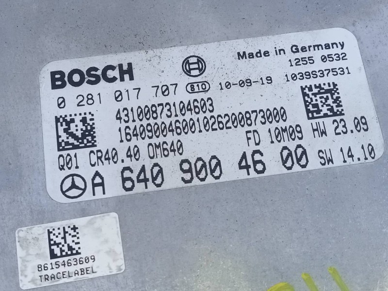 Recambio de centralita motor uce para mercedes-benz clase a (w169) a 180 cdi a-edition referencia OEM IAM A6409004600 0281017707