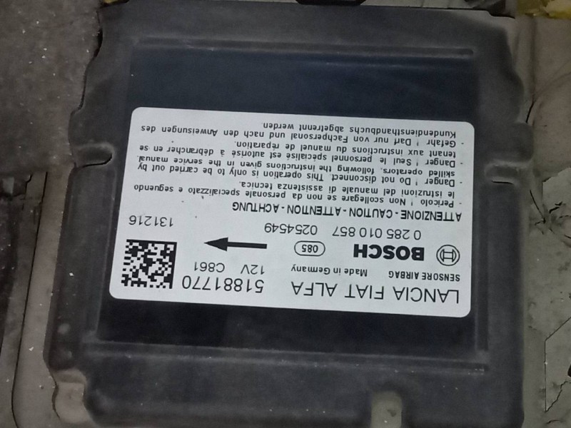 Recambio de centralita airbag para fiat doblo ii (152) emotion referencia OEM IAM 51881770  