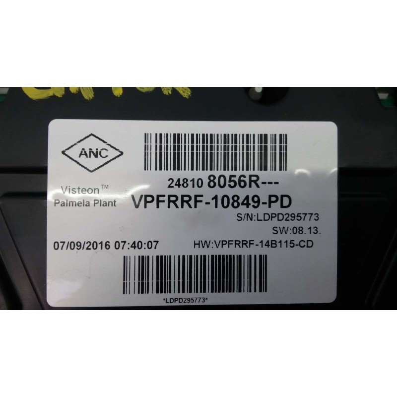 Recambio de cuadro instrumentos para renault captur zen referencia OEM IAM 248108056R  E2-A1-37-2