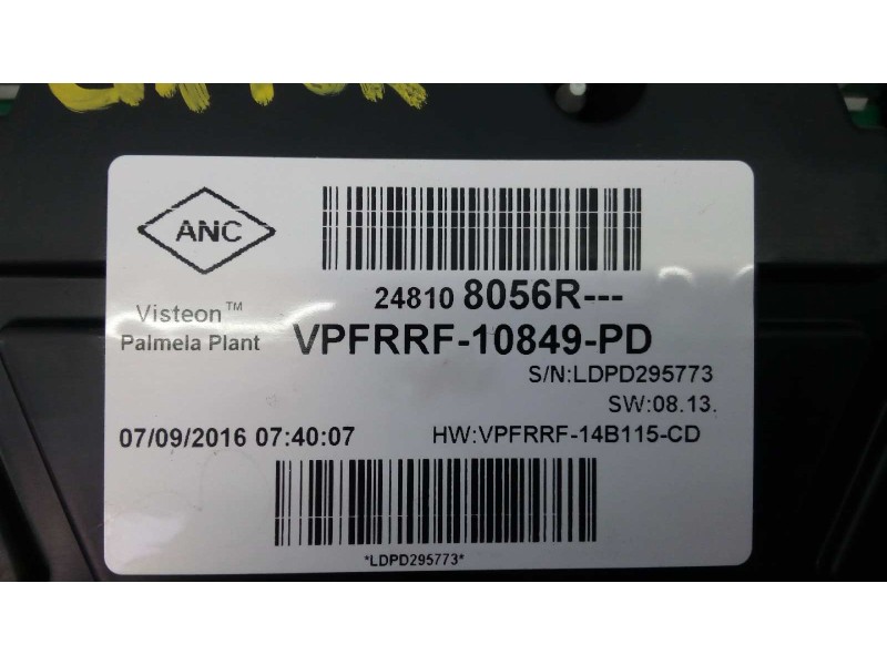 Recambio de cuadro instrumentos para renault captur zen referencia OEM IAM 248108056R  E2-A1-37-2