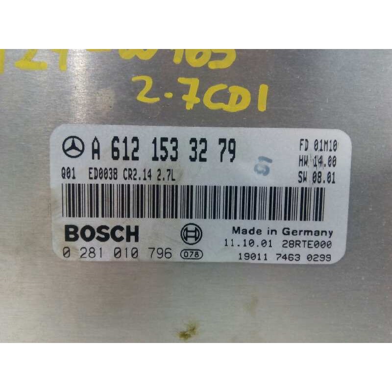 Recambio de centralita motor uce para mercedes-benz clase m (w163) 270 cdi (163.113) referencia OEM IAM A6121533279 0281010796 E