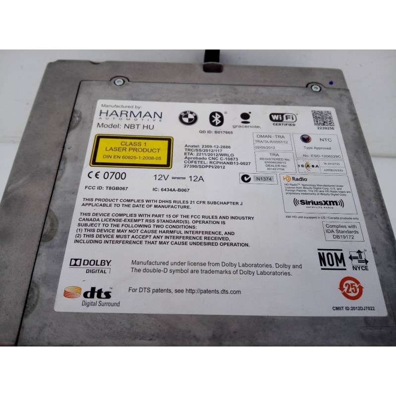 Recambio de sistema navegacion gps para bmw x6 (f16) xdrive40d referencia OEM IAM NBTHU B017665 E3-A2-44-3
