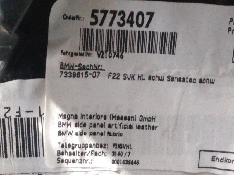 Recambio de guarnecido puerta trasera izquierda para bmw serie 2 coupe (f22) 220d m sport referencia OEM IAM   P2-A3-28
