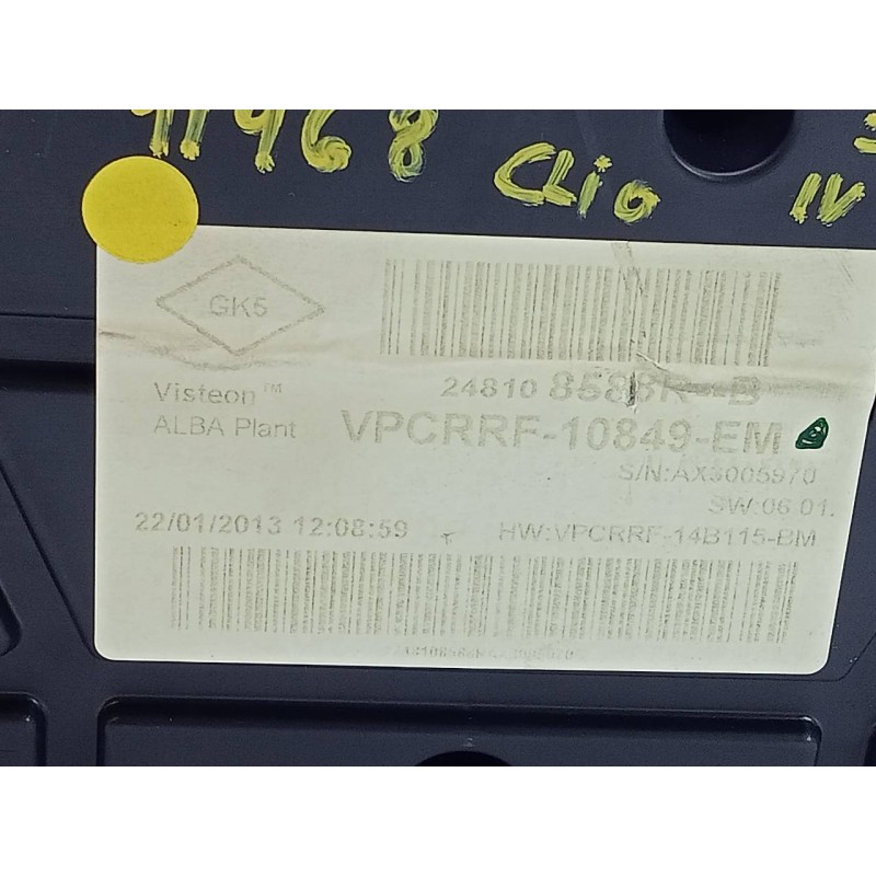Recambio de cuadro instrumentos para renault clio iv dynamique referencia OEM IAM 248108583R  E2-A1-43-2