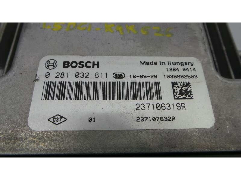 Recambio de centralita motor uce para dacia duster laureate 4x2 referencia OEM IAM 237106319R 0281032811 E2-A1-28-3