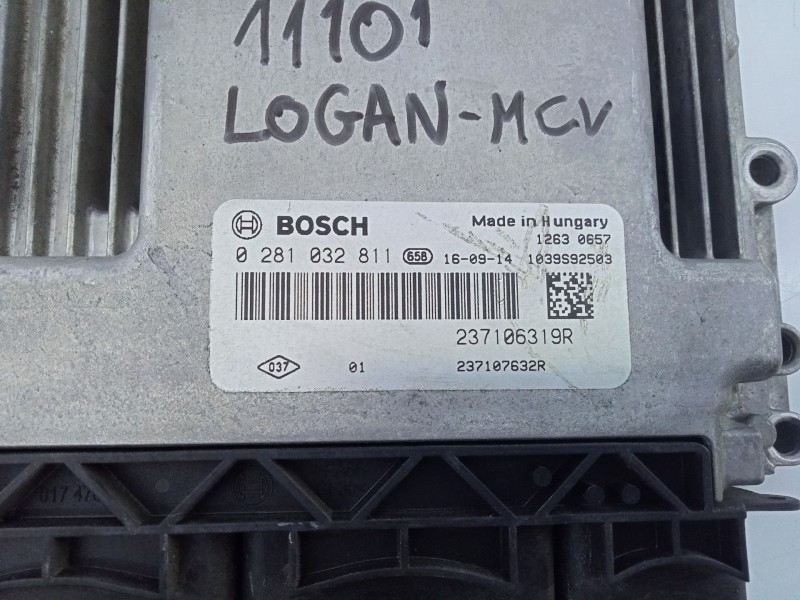 Recambio de centralita motor uce para dacia logan mcv ii laureate referencia OEM IAM 237106319R 0281032811 E2-A1-25-2